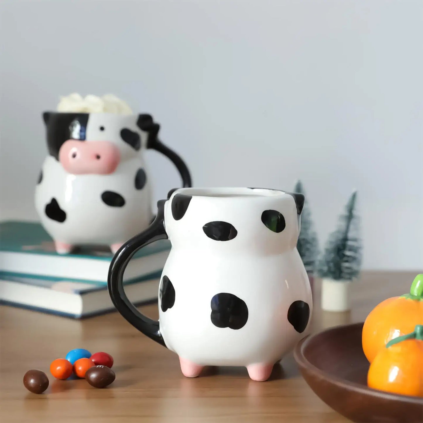 Cow pattern mug dimensions and 20oz capacity specifications