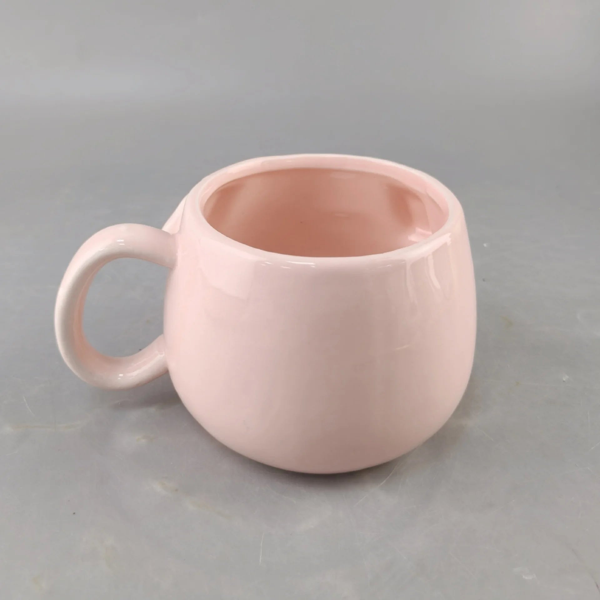 Pink piggy ceramic mug side view - 16oz cute animal mug - CoffeePets